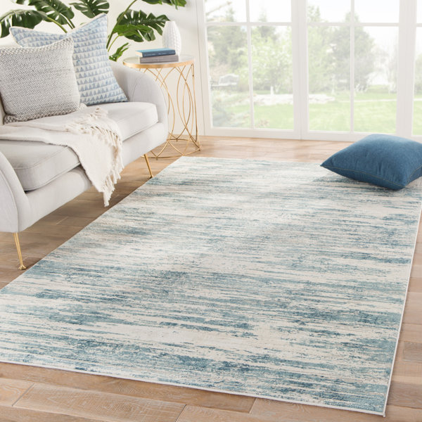 Brayden Studio® Awad Abstract Blue/Ivory Area Rug Wayfair